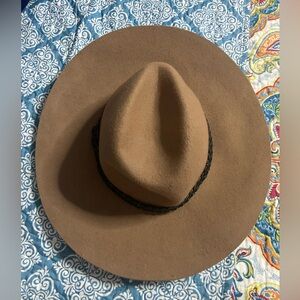DO EVERYTHING IN LOVE Mocha Brown Soft WOOL Fedora Hat